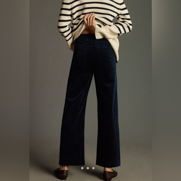 The Colette Full-Length Wide Leg Corduroy Pants by Maeve 26w Navy - Picture 2 of 7